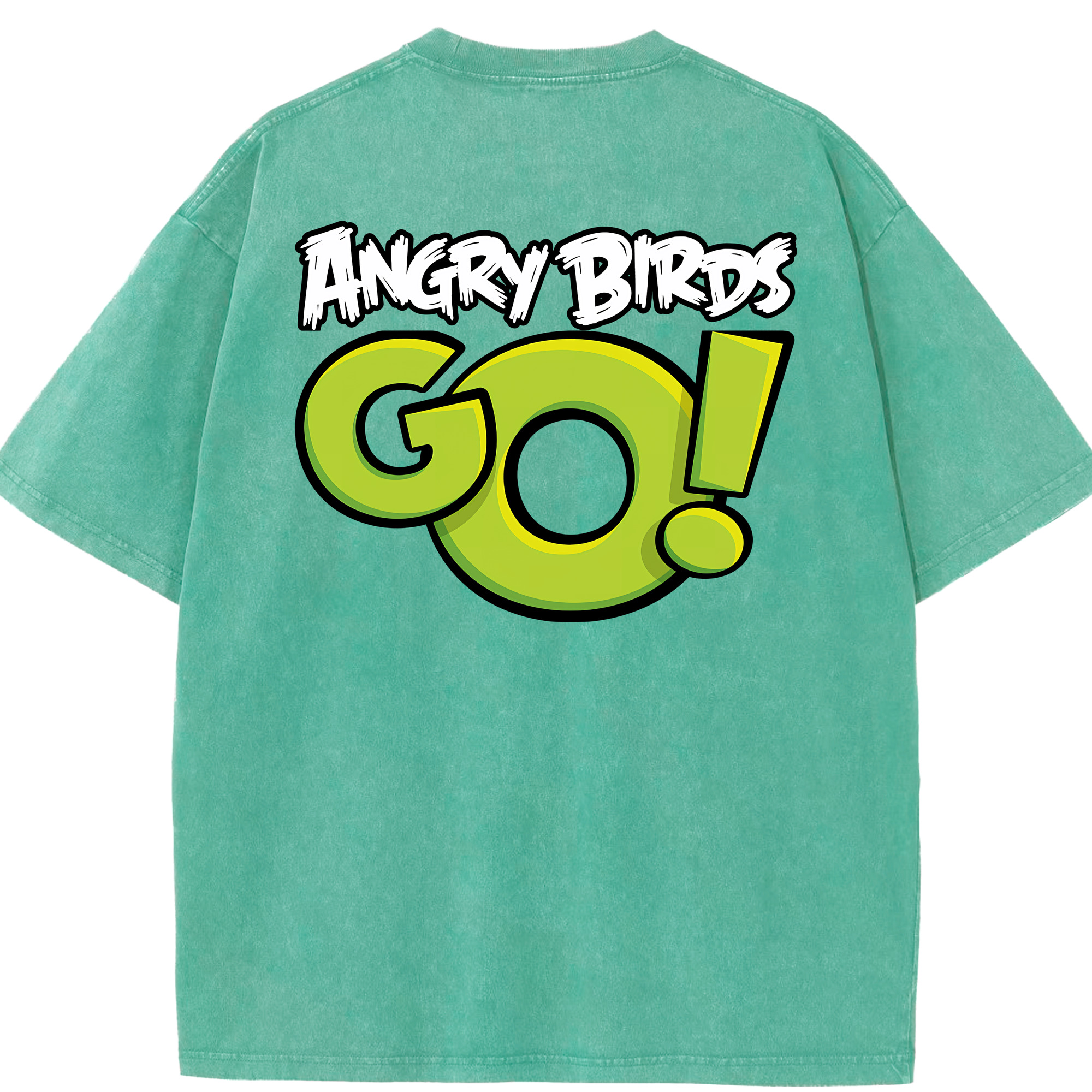 （画像用） Angry Birds アングリーバード 綿100% ヴィンテージ風 半袖Tシャツ（背面プリント）